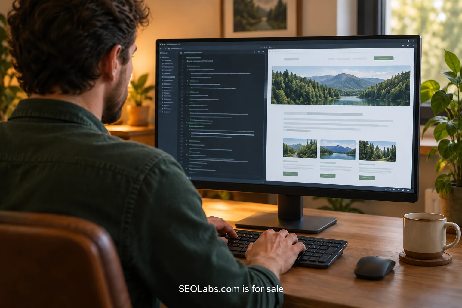 A person recording a test plan beside the web page being evaluated